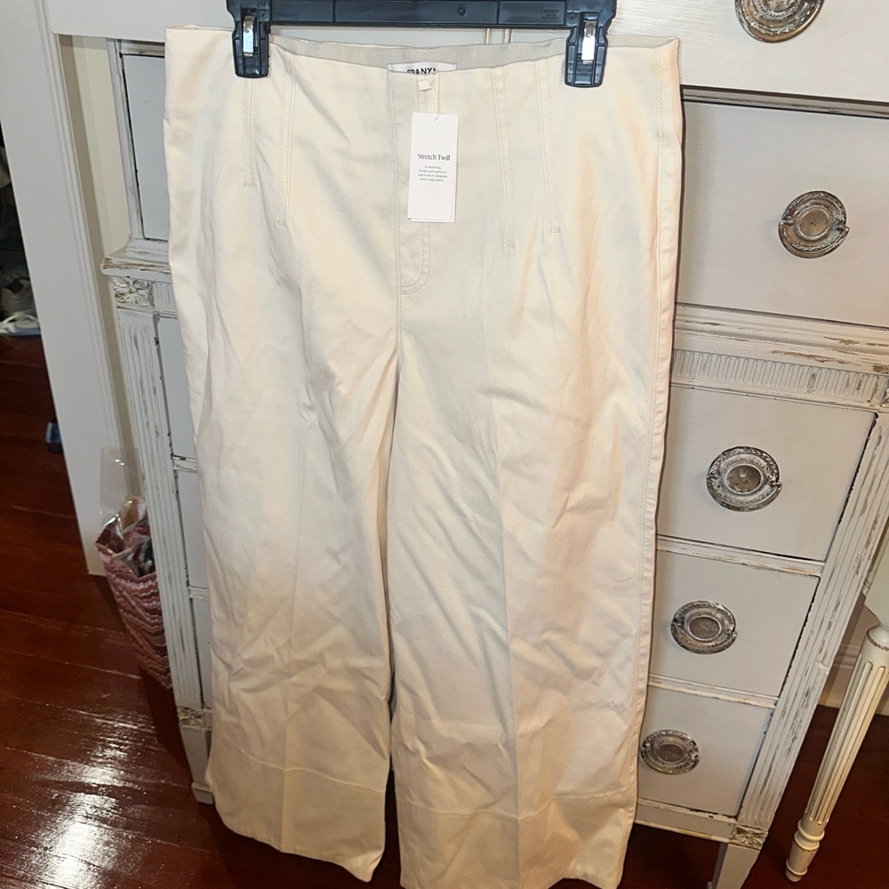 SPANX Petite Cream Stretch Twill Pants